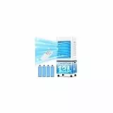 Klimaanlage Mobil 45W, 3-seitiger Klimaanlage Ohne Abluftschlauch, 6 Modi, 12L Abnehmbarem Tank, 60/120° Oszillation, 24h Timer, Leise, Fernbedienbar, Verdunstungskühler für Zuhause Schlafzimmer