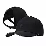 PivotWing Cap Damen Basecap Damen UPF50+ Baseball Cap Kappe Damen Leicht Cappy Frauen Running Cap Pferdeschwanz Sommer Baseball Caps Zopf für Hiking Laufen Tennis Golf Draussen Sports Schwarz 56CM