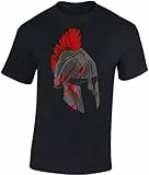 Gym Shirt Herren : Spartan Warrior - Sparta T-Shirt - Spartaner Tshirt (Schwarz XXL)