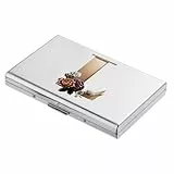 BONSYL RFID Blockierung Metall Kreditkartenetui - Schlanke Geldbörse Mit Modischem Design und Künstlerischem Muster für Damen und Herren (6 Karten/Silber/L)