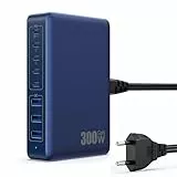 300W USB C Ladegerät Mehrfach, 8 Ports USB Schnellladegerät USB Ladestation mit 5 USB-C und 3 USB-A Charger PD PPS 100W USB C Netzteil für Laptop, MacBook, iPad, iPhone 16/15/14...Sumsung-Dunkelblau