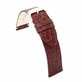 diloy Uhrenarmband aus Leder für klassische Uhren – Rindsleder mit rundem Krokodil-Prägemuster – Flach, klassischer Stil, Edelstahlschließe – Größen 12mm 14mm 16mm 18mm 20mm 22mm P209 Bordeaux 18mm