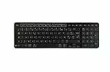 Contour Balance Keyboard Black Wireless | Kabellose Tastatur mit Bluetooth-Empfänger | Französisches Layout | Super Slim | Ziffernblock + Multimedia-Tasten | Haus und Büro | für Windows und Mac
