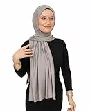 Prien Hijab Kopftuch Für Damen, Frauen Schal Kleider, Modern Kopftücher Weicher Jersey, Muslim Kleid Türkisch Premium Gebetskopftuch, Umrah Geschenk, Hijab Set (Helles Nerz)