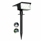 kolpop 1 Stück 77 LEDs Gartenleuchten für Außen Garten, 6000K Kaltweiß Solar Strahler, IP65 Wasserdicht, 3 Modi, 800LM Solarleuchten, Dusk to Dawn Solarlampen für Hof Bäume Weg Outdoor Pflanzen