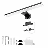 Aourow LED Spiegelleuchte Bad 5W,300mm 500lm Spiegellampe Badezimmer,Neutralweiß 4000K Badlampe Spiegel 230V Spiegelschrank Beleuchtung KLASSE II(Schwarz)