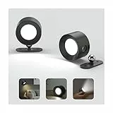 Feallive LED Wandleuchte Innen, Wandlampe mit Akku 2 Stück,Touch Control 3 Helligkeitsstufen, 360° drehbare, für Wohnzimmer Schlafzimmer TreppenhausFlur kabellose wandleuchten Schwarz