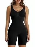 SHAPERX Shapewear Damen Bauchweg Stark Formend Body Shaper Overall-Shorts Abnehmen Shaping Bodysuit, UK-SZ5310-Black-S/M