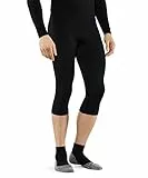 FALKE Herren Baselayer-Hose Maximum Warm 3/4 M Ti Funktionsmaterial schnelltrocknend 1 Stück, Schwarz Black 3000, L