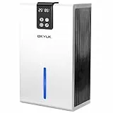Luftentfeuchter Elektrisch 2700ml, Luftentfeuchter für Zuhause mit automatischer Abschaltung, 7-Farben-LED-Licht, ideal für Wohnmobil, Badezimmer, Schlafzimmer,Keller (Weiß)