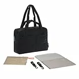 LÄSSIG Baby Wickeltasche mit Tragegriff und Wickelunterlage, Kinderwagenbefestigung, wasserabweisend/GRE Everyday Bag black
