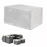 Funshot Abdeckung für Würfel Gartenmöbel Wasserdicht Schutzhülle Gartentisch Abdeckplane für Loungemöbel Möbelsets,Winterfest,Winddicht Anti-UV,Transparent,125x125x71cm