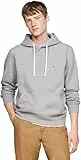 Tommy Hilfiger Herren Hoodie Essential Fleece Regular Fit, Grau (Medium Grey Heather), M