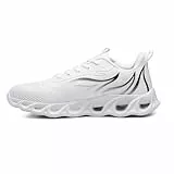 Furuian Stahlkappenschuhe für Damen und Herren, leicht, unzerstörbar, Sicherheits-Arbeitsschuhe, bequeme Stahlkappe, Sneaker, pannensicher, Arbeitssneaker, Weiss/opulenter Garten, 5.5 Women/4 Men