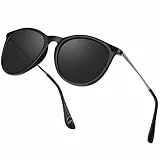 Perkanion Polarisierte Sonnenbrille Damen Rund UV400 Schutz Sonnen Brille Cateye Retro Vintage Sunglasses Woman
