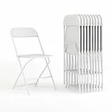 Flash Furniture Klappstuhl, Weiß, 45,7 x 44,5 x 80 cm, 10 Stück