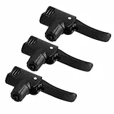 ULTECHNOVO 3 Stück Teiliges Fahrradpumpen Dualkopf American British Ventilkappen Vielseitiger Luftpumpenanschluss Leichtes Tragbares Zubehör für Fahrrad Sportbälle und Camping Schwarz