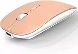 AE WISH ANEWISH Bluetooth Maus für Mac/iPad/iPhone/Android PC/Computer, wiederaufladbar, geräuschlos, Mini Kabellose Maus für Windows/Linux/Mac, 3 DPI Einstellbares Bluetooth 5.0 Orange
