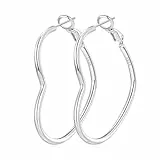 PRETOLE Sterling Silber Creolen für Damen S925 Sterling Silber groÃŸe Herz Creolen für Damen Dünne Silber Gefüllte Creolen für Damen Hypoallergene Silber Herz Creolen für Mädchen 30 40 50mm