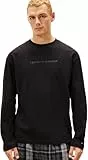 Tommy Hilfiger Herren Langarmshirt Logo Pyjama-Oberteil, Schwarz (Black), XL