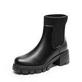 DREAM PAIRS Stiefel Damen Chelsea Stiefel Stiefeletten Ankle Booties Damen Boots 40 SCHWARZ SDAB2312W