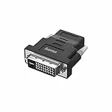 Hama DVI auf HDMI Adapter (Monitoradapter 4K Ultra HD, Kompaktadapter DVI Stecker – HDMI Kupplung, Video Adapter für PC, Notebook zum Anschluss an Monitor, TV, Beamer)