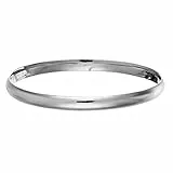 Silverly 6mm Schlichter Runder Armreif aus Massivem 925er Silber | Klassisches Sterlingsilber-Armband für Damen | Dünne Stapelbare Damenarmbänder | Minimalistische Silber-Stapelarmbänder
