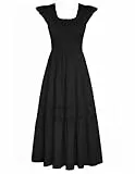 Sommerkleid Damen Ärmellos Swing Kleider Damen Sommer Elegant Für Party Casual Freizeit Schwarz M
