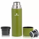 SANTECO Thermoskanne Thermosflasche Edelstahl 1l, 500ml, Auslaufsicher Isolierflasche mit Trinkbecher für unterwegs, Thermoskanne Kaffee & Tee für Kinder, Sport, BPA-Frei, 24H Kalt & 12H Heiß