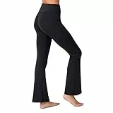 LOS OJOS Damen Bootcut Yogahose - Hohe Taille Workout Bootleg Yoga Leggings mit Bauchkontrolle