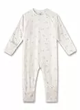 Sanetta Baby-Strampler beige Nicki Blumen | Praktischer und bequemer Strampler aus Baumwoll-Nicki für Mädchen. Baby Overall