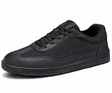 LARNMERN Arbeitsschuhe Herren Sicherheitsschuhe rutschfeste Barfußschuhe mit Breiter Spitze Stahlkappenschuhe Sportlich Schutzschuhe Atmungsaktive 51654 (43 Herren,Schwarz)