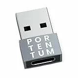 PORTENTUM USB auf USB C Adapter – 480 MB Geschwindigkeit – Premium-Zink ermöglicht mit hoher Hitzebeständigkeit – Adapter USB auf USB C mit nur 4 Gramm., USB C TO USB ADAPTOR 480MB
