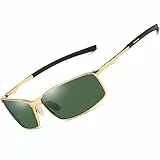 AORON Polarisierte Sonnenbrille Herren Outdoor Sportarten Schutz Brille UV400 Schutz Fahrbrille (Golden)