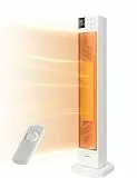 Midea NTH20-22GR(WH) Elektroheizung Keramik 2000W mit Thermostat & Fernbedienung, 76 cm, 3 Modi 24h-Timer, Überhitzungs- & Kippschutz, Sofortwärme für Büro Schlafzimmer
