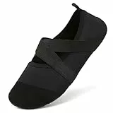 Acfoda Barfußschuhe Damen Leicht Weiche Verstellbar Schwarz 37/38 EU = Herstellergröße 38/39