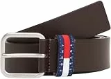 Tommy Jeans Herren Gürtel Ryan 3,5 cm Ledergürtel, Braun (Dark Brown), 105 cm