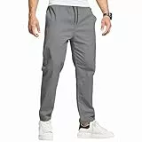 ZOXOZ Hosen Herren Chino Cargo Hose Herren Freizeithose Cargohose Männer Jogginghose Herren Baumwolle Sporthose Männer Lang Elastische Taille mit Kordelzug Casual Hose mit Taschen Grau XL