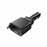 Zigarettenanzünder USB C, Einziehbares Auto Ladegerät Schnellladegerät Auto Zubehör für iPhone 16 15/15 Pro Max/14/13/12/11,Samsung Galaxy Pixel,Car Charger Handy Auto Adapter Kfz Innenraum Ladekabel