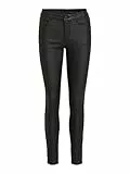 Vila Clothes Damen Slim Hose VICOMMIT RW New Coated - NOOS 14036194, Gr. 34 (Herstellergröße:XS), Schwarz (Black)