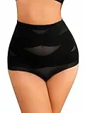 Auffortria Shapewear Damen Bauchweg Unterhose Hohe Taille Miederhose Miederslips Figurformende Bodywäsche Bauchkontrolle Miederpant Body Shaper (XX-Large, Schwarz)