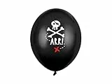 Luftballons Piraten 30cm 6er Set mit Aufdruck Totenkopf Latex Geburtstag Ballondeko Partyballons