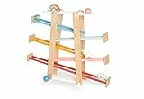 PINOLINO Regenbogen Kugelbahn Kuno, 8-teilig, aus Holz, L 68, B 25, H 56 cm, für Kinder von 3 – 6 Jahren