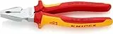 KNIPEX Kraft-Kombizange verchromt isoliert mit Mehrkomponenten-Hüllen, VDE-geprüft 200 mm, 02 06 200