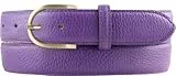 BELTINGER Italienischer Damen-Gürtel, 30 mm breit, Damen, Chinogürtel, Hosengürtel, strukturiertes Leder, Schließe Gold | Lila 80cm