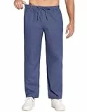 COOFANDY Herren Jeans mit Gummizug Schlupfjeans Straight Jeanshose Schlupfhose Loose Fit Lässige Hose Cargo Jeans Chino Pants Twill-Denim-Dunkelblau L