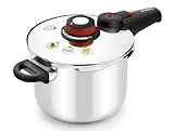 MONIX Selecta | 9-Liter-Schnellkochtopf mit Lebensmittelauswahlsystem und automatischem Verschluss, Edelstahl 18/10, Silber