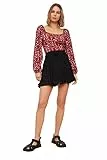 TRENDYOL Damen Drapierte Gestrickte Rock Skirt Western, Schwarz, XS