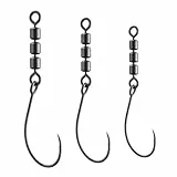 Luroad 10 Stück Rotate Fishing Rig Hooks, Wirbel Angelnhaken für Forellen-Angeln, Forellen Rotor-Haken Angelwirbel Perfekt für Meeresangeln und Süßwasserangeln (Größe 4)