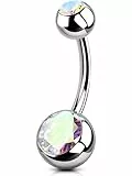 OUFER Body Piercing Titan Nabelpiercing 10/12/14/16mm Internally Bauchnabelpiercing 14G Navel Piercing Nabel Bars Belly Bars Ring Piercing Jewellery
